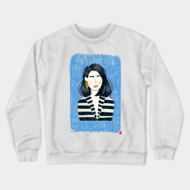 Boss Lady Portrait Crewneck Sweatshirt by Jess Illustrates